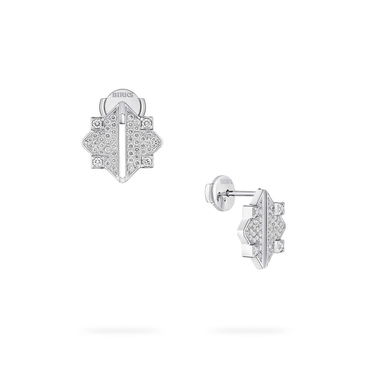 Birks Muse White Gold and Diamond Earrings image number 2